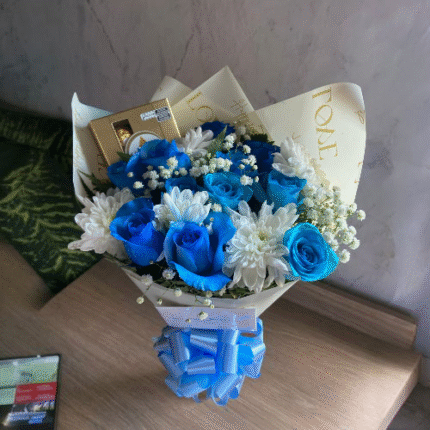 Buquê Médio de rosas azuis